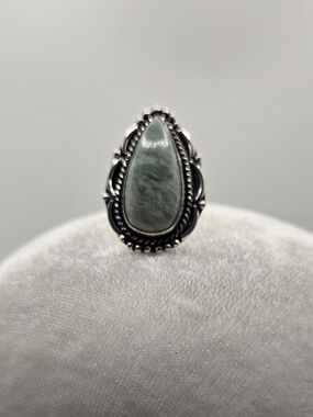 Handmade Amazonite Statement Ring – Size 7